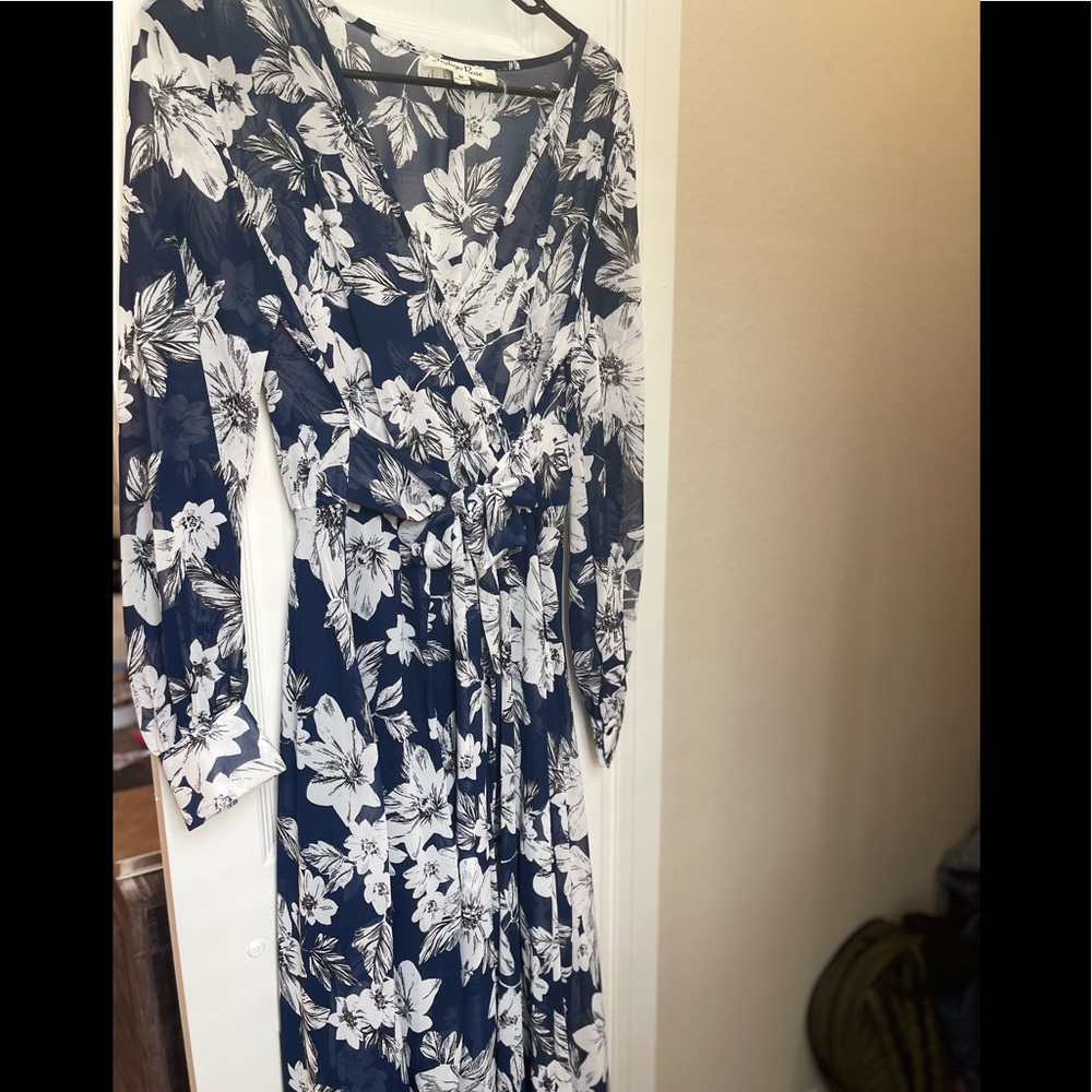 Navy floral dress
